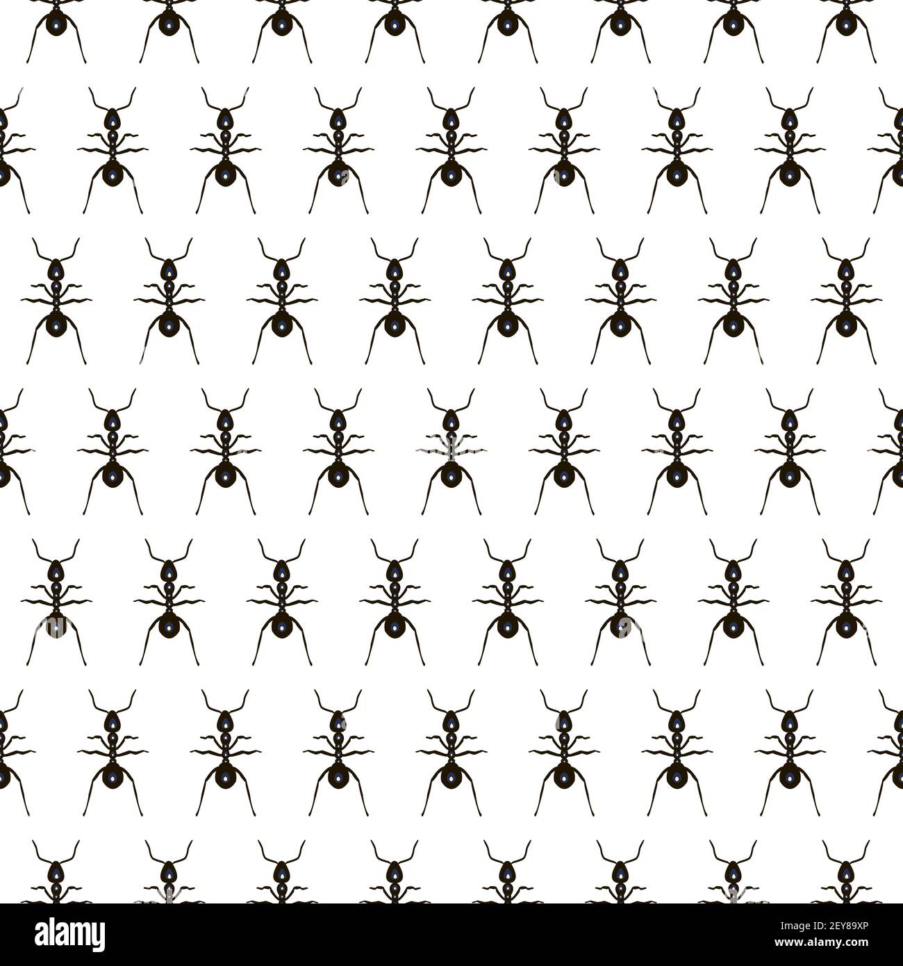 Vector seamless pattern with insects, bee, beetle Stock Vector