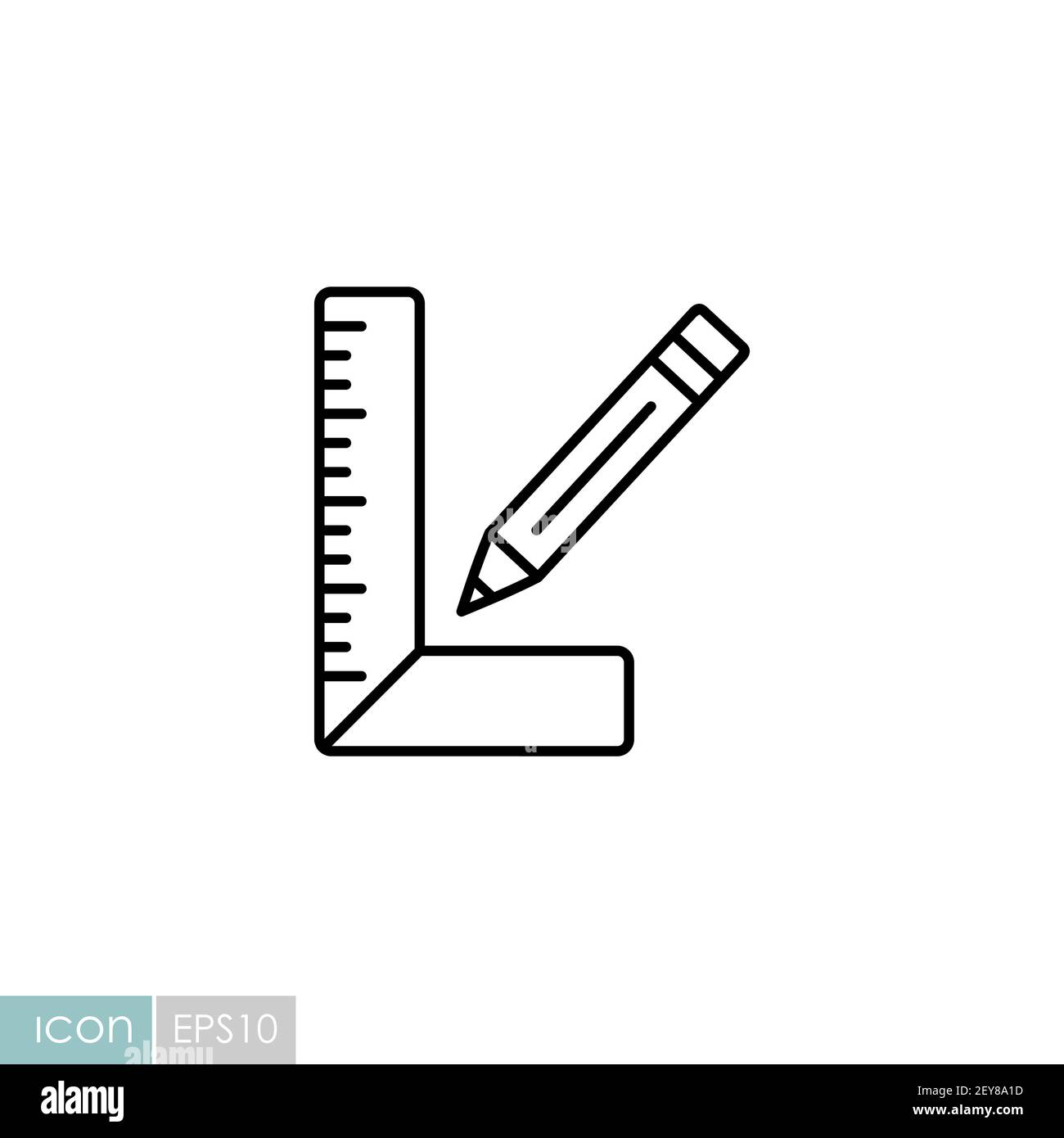 Carpenter square and pencil vector icon. Construction, repair and