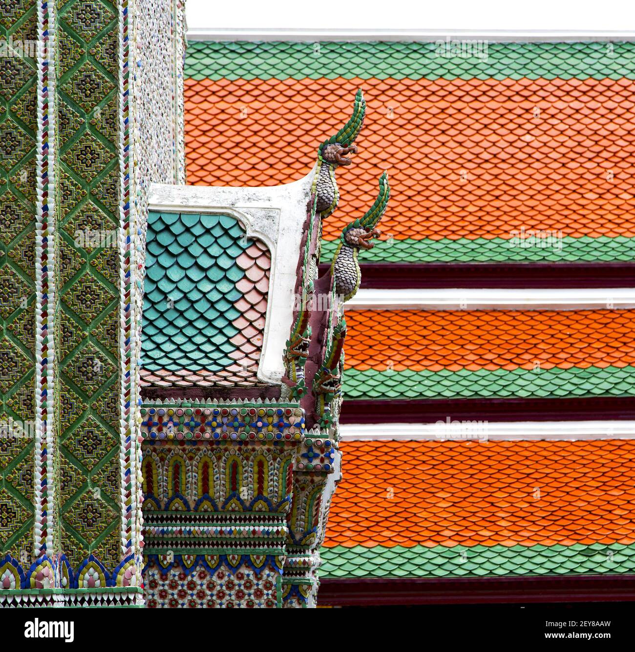 Bangkok in the temple sky and colors religion mosaic Stock Photo - Alamy