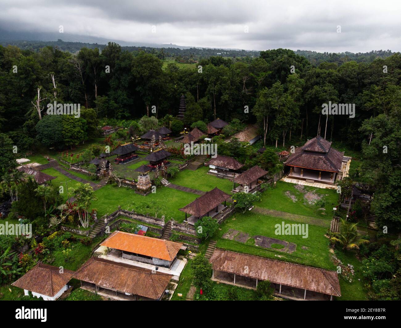 Aerial panorama view of remote hindu temple Pura Luhur Besikalung balinese  culture in Penebel Tabanan Bali Indonesia South East Asia Stock Photo -  Alamy