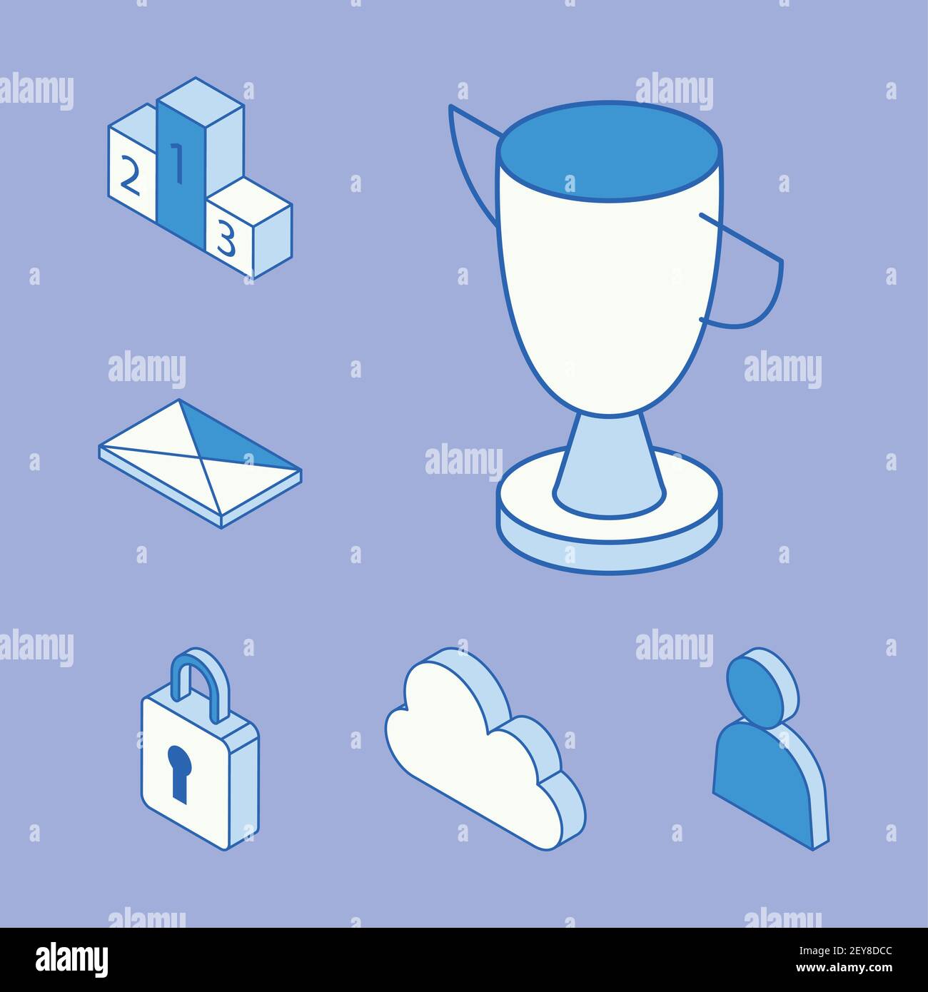 six media icons Stock Vector