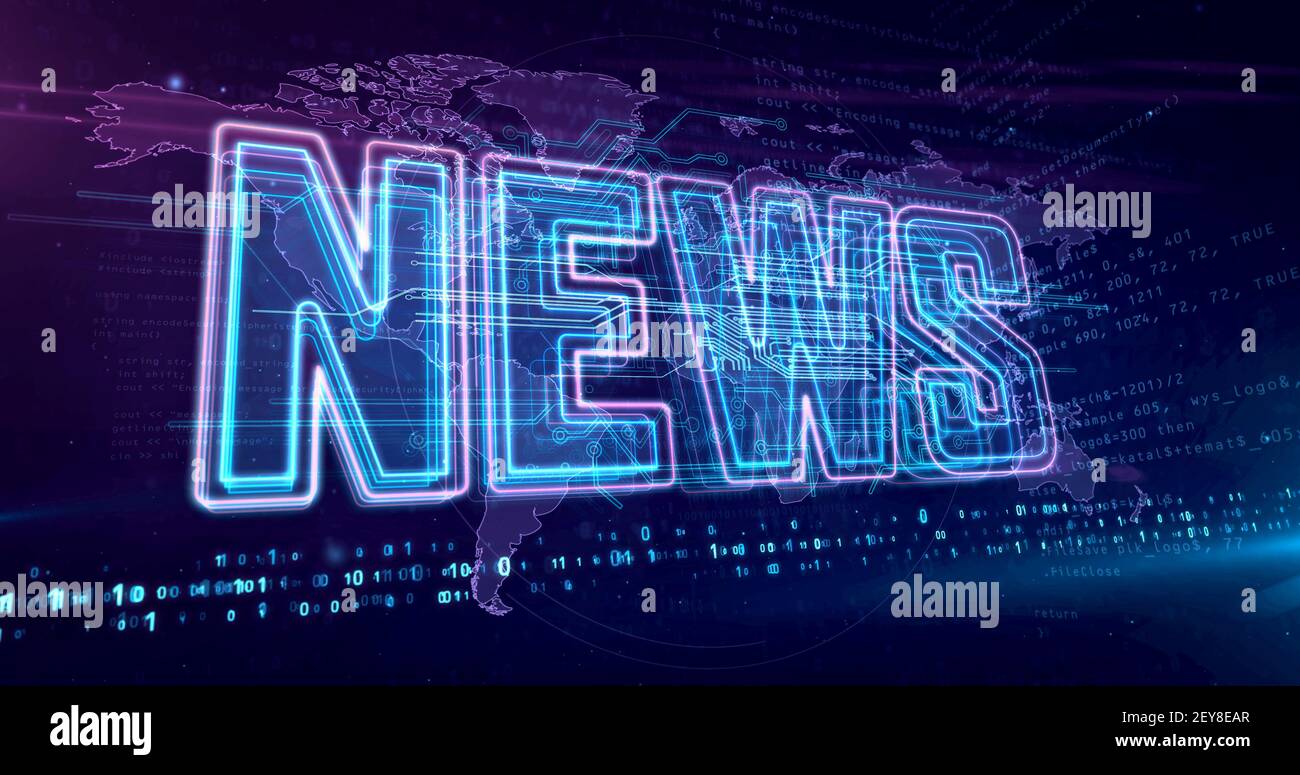 News concept, communication media, broadcast and global breaking information. Futuristic concept 3d rendering illustration. Stock Photo