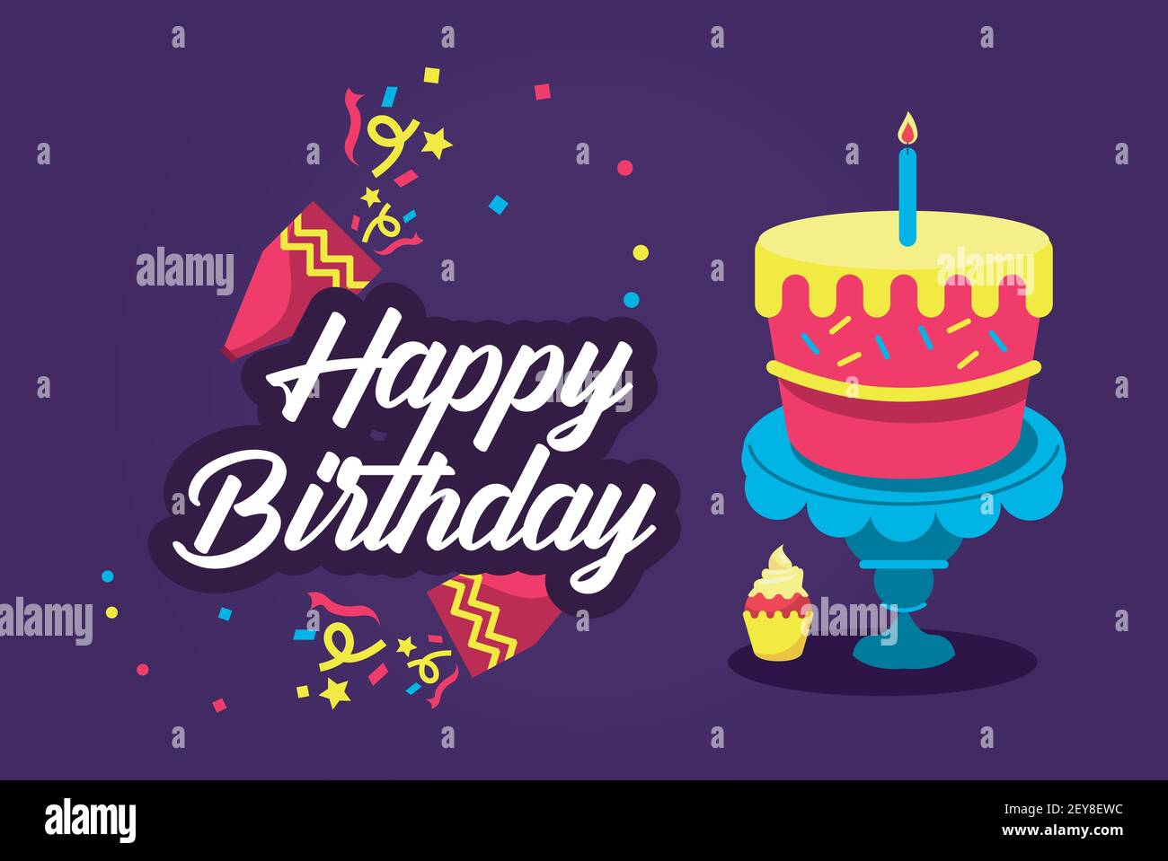 happy birthday cake Stock Vector Image & Art - Alamy