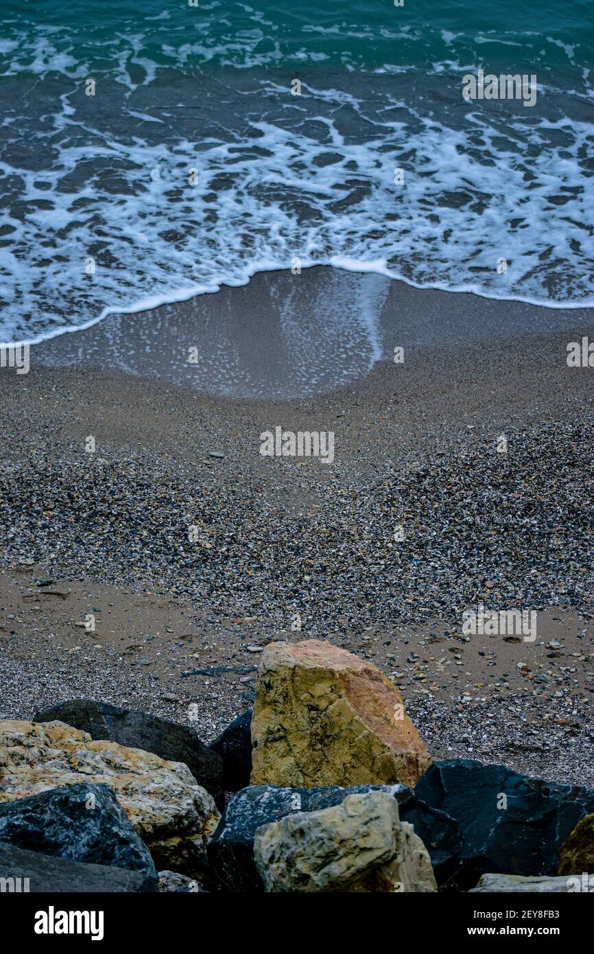 A beautiful view of rock formations on a beach Stock Photo - Alamy