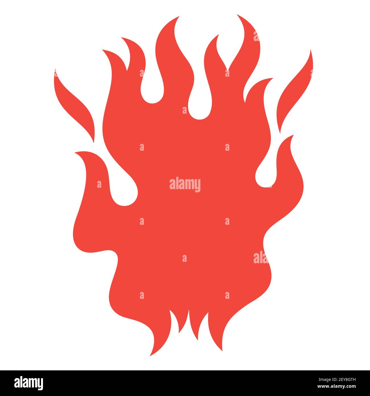 Fire flame vector silhouette isolated on white Stock Vector