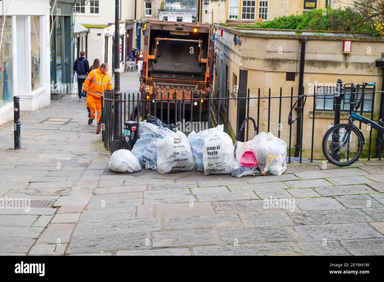 Bath business improvement district, general waste bags, bin men, waste