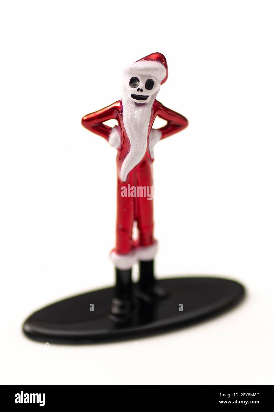 LONDON, UK - January 26, 2021 : Metal figurine of Jack Skellington dressed as Santa. Jack is a character from Tim Burton's movie, Nightmare before Chr Stock Photo