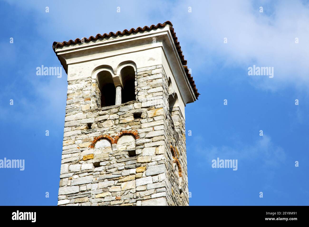 In varano borghi  old abstract  tower bell sunny day Stock Photo