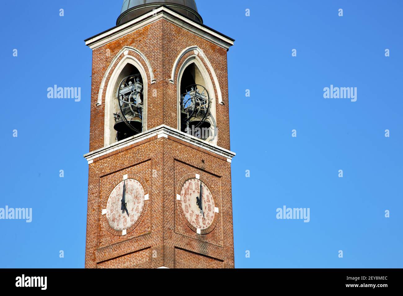 Varano borghi old abstract in  italy   the    and church tower bell sunny day Stock Photo