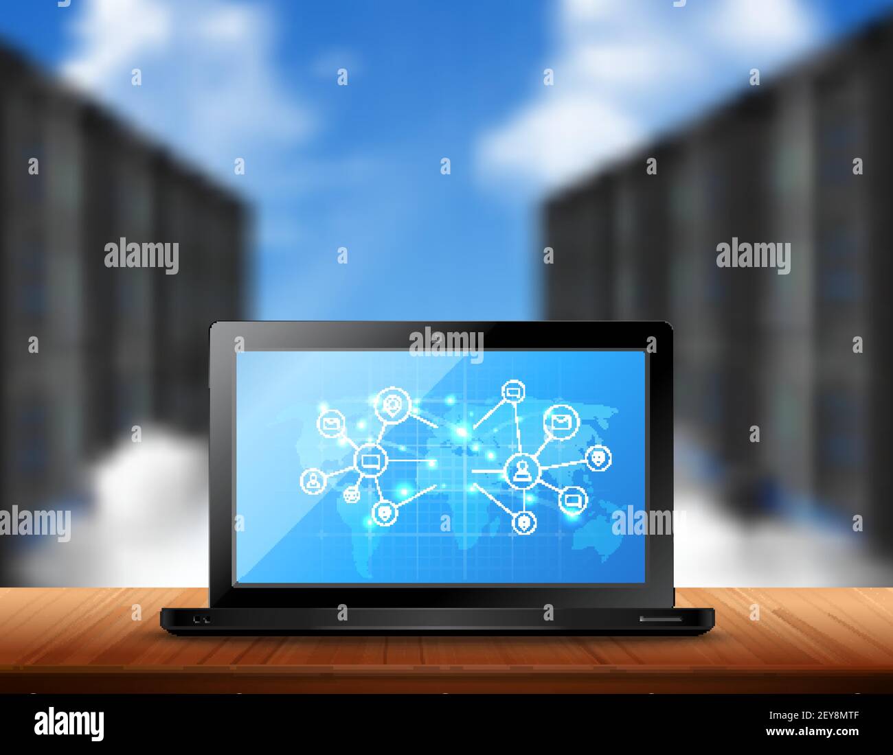 Reliable cloud storage service advertisement with world map users