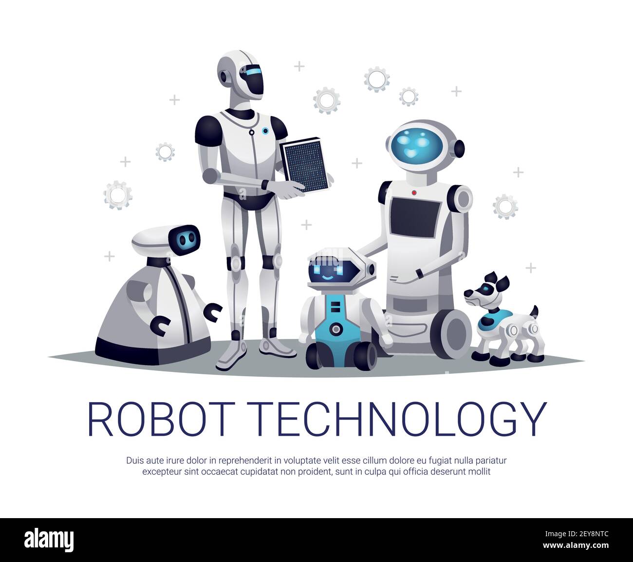 Next generation robots future technology flat composition with humanoid ...