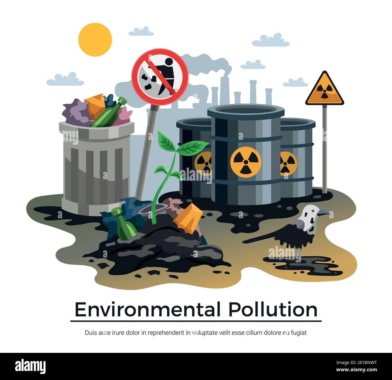 Environmental pollution hazardous radioactive industrial and housekeeping waste ecological