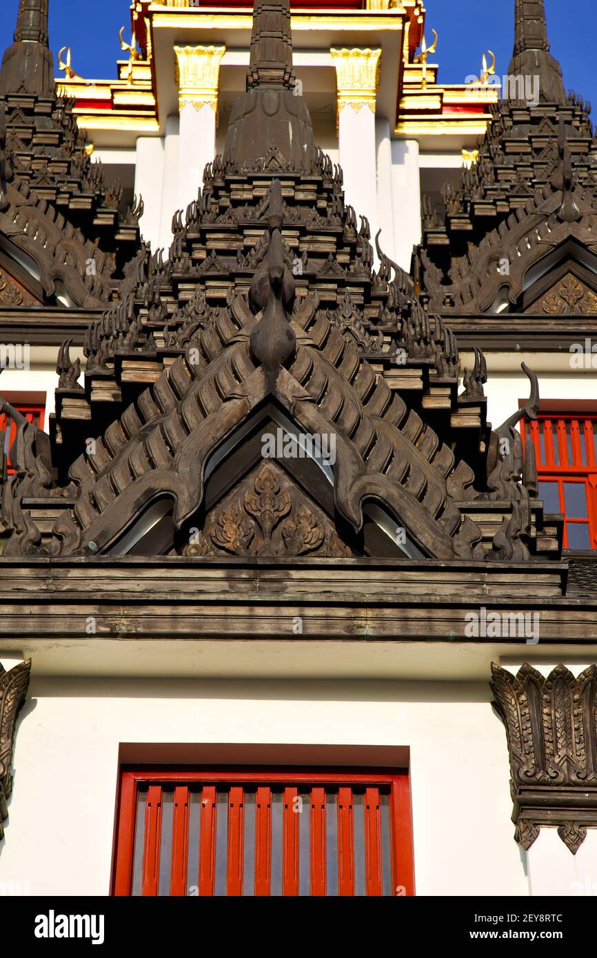 Asia thailand bangkok temple sky and colors religion mosaic Stock Photo ...