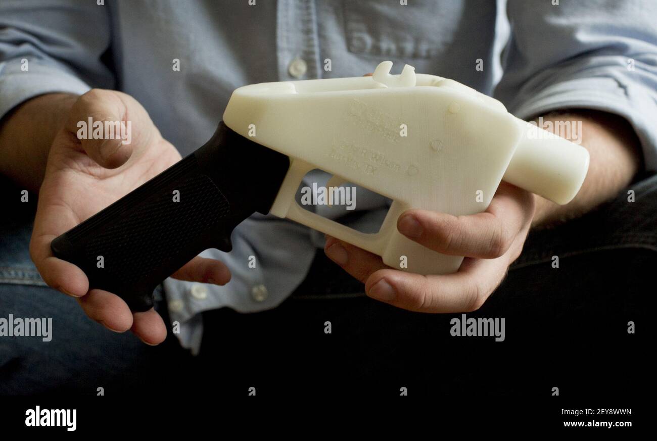 Cody Wilson with the first completely 3D-printed handgun, The Liberator ...