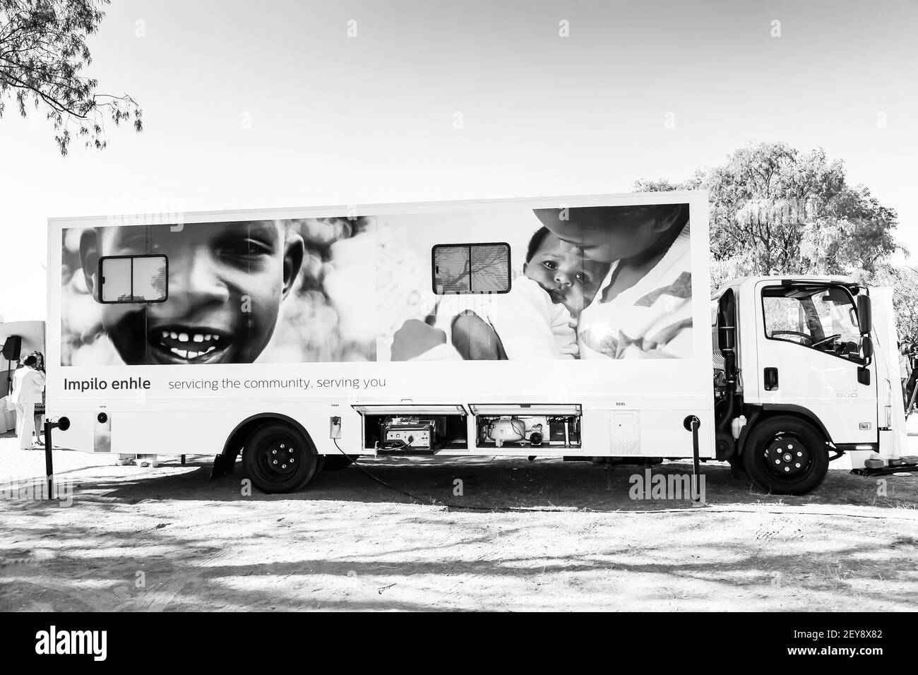JOHANNESBURG, SOUTH AFRICA - Jan 05, 2021: Johannesburg, South Africa - May 14 2015: Mobile Clinic for Mother and Child and Dental Services Stock Photo