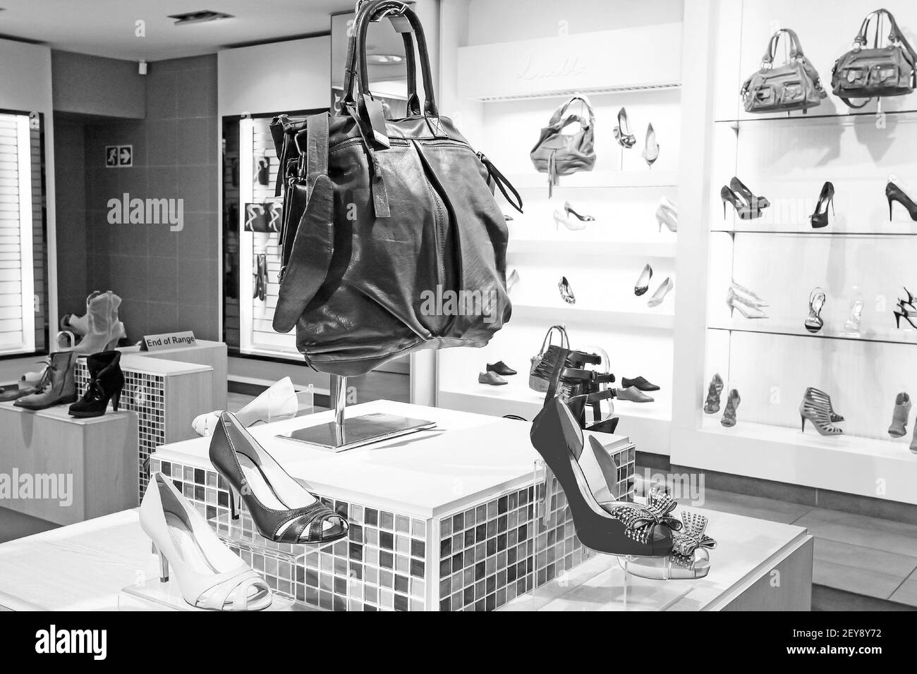 Ladies shoe sale Black and White Stock Photos & Images Alamy
