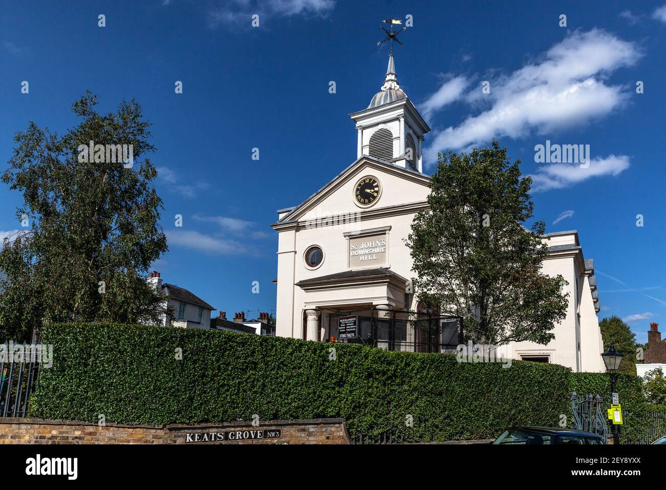 St. John's Church front facade, Downside Hill, Hamstead, London NW3, England, UK. Stock Photo