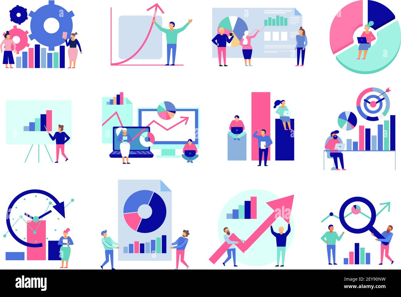 Data analytics diagrams graphic results presentation analysis tools