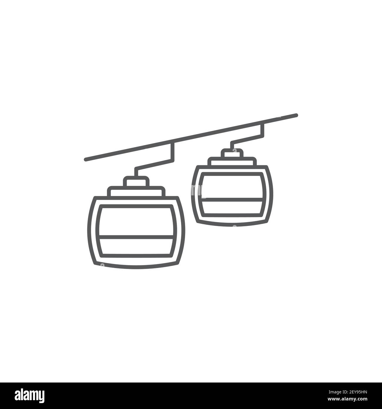 cable car outline icon linear style sign for mobile concept and web