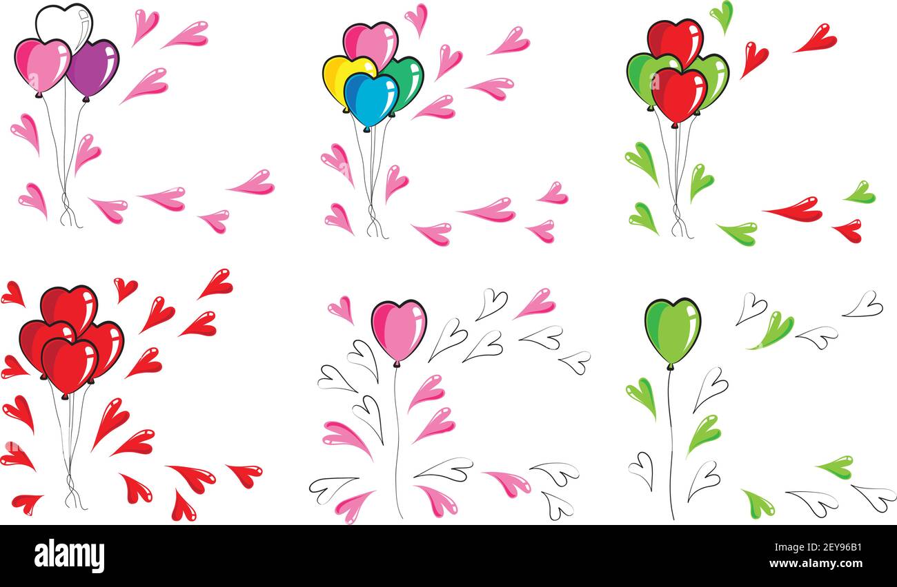 vector heart shape balloons Stock Vector Image & Art - Alamy
