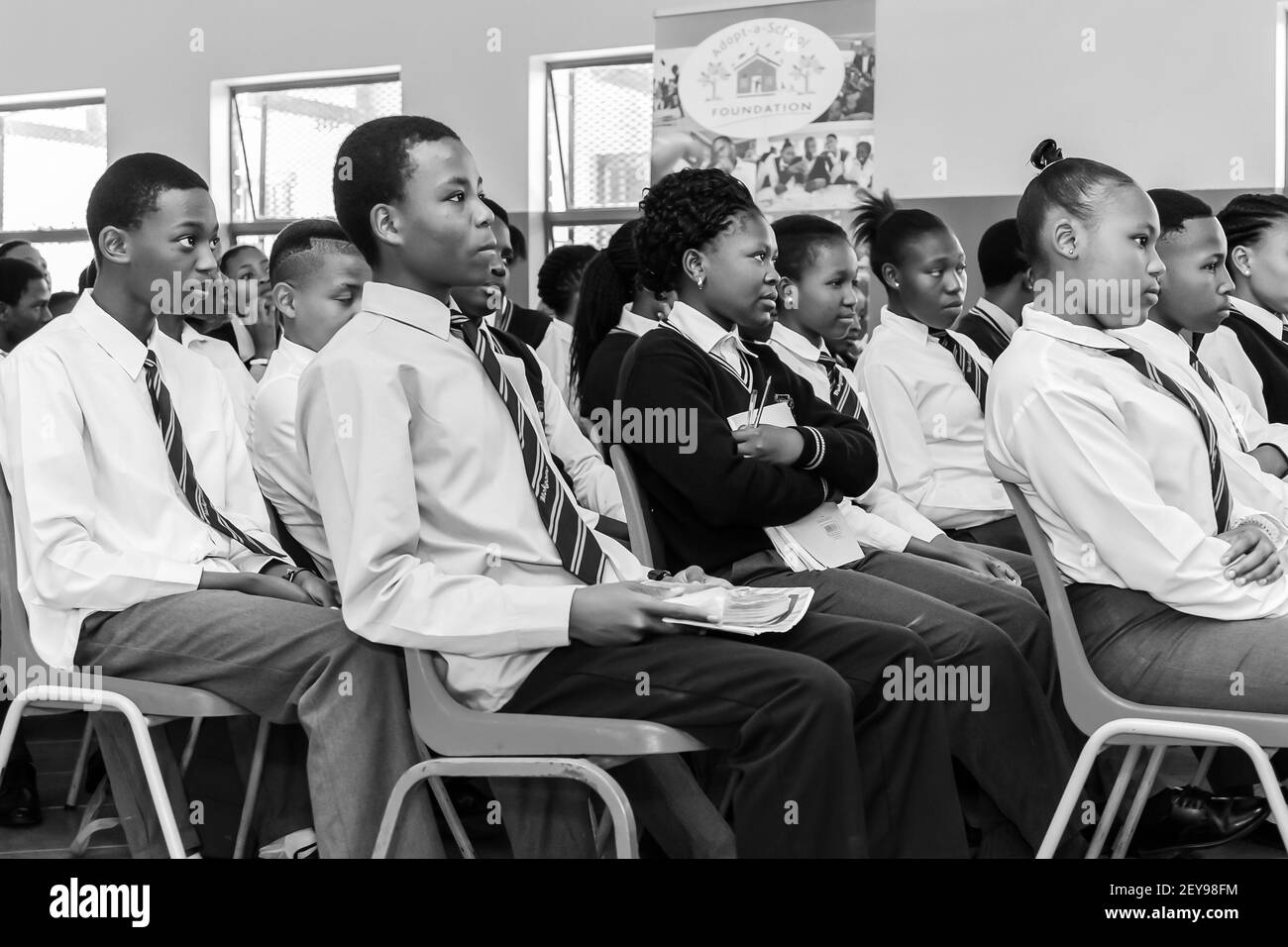 JOHANNESBURG, SOUTH AFRICA - Jan 05, 2021: Johannesburg, South Africa - March 22 2017: African High School students in a classroom Stock Photo