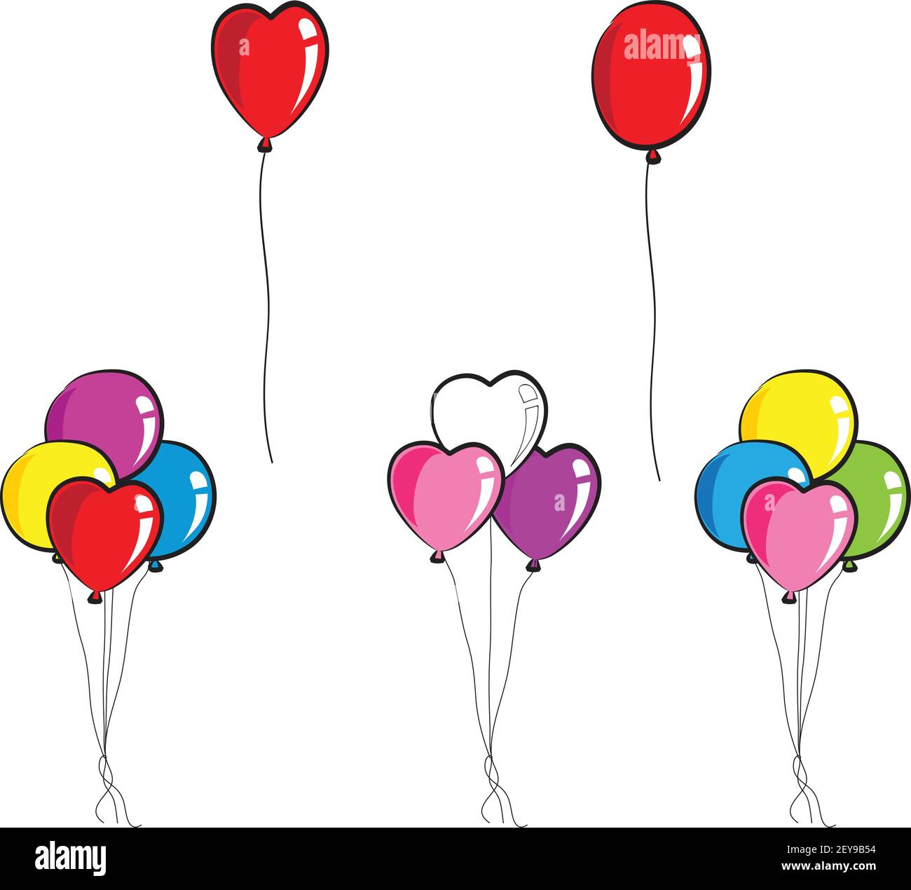vector heart shape balloons Stock Vector Image & Art - Alamy