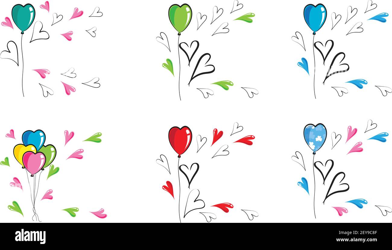 vector heart shape balloons Stock Vector Image & Art - Alamy