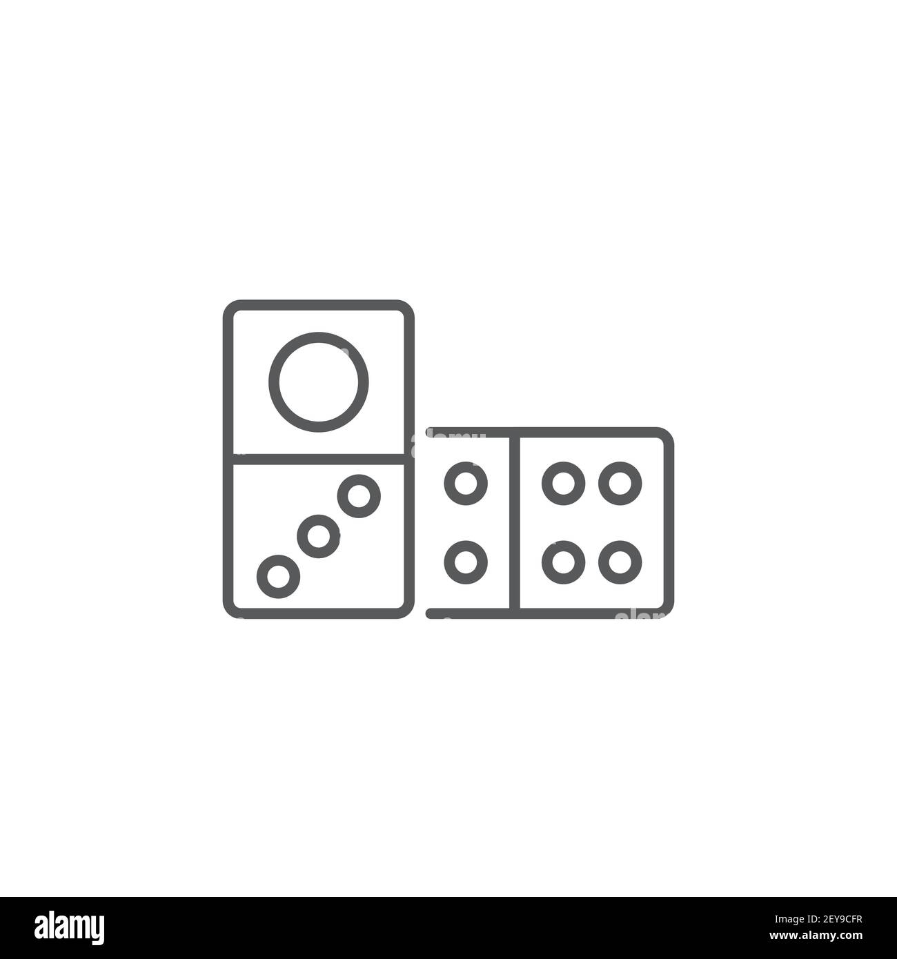 domino dice line icon linear style sign for mobile concept and web designdominoes game outline Stock Vector