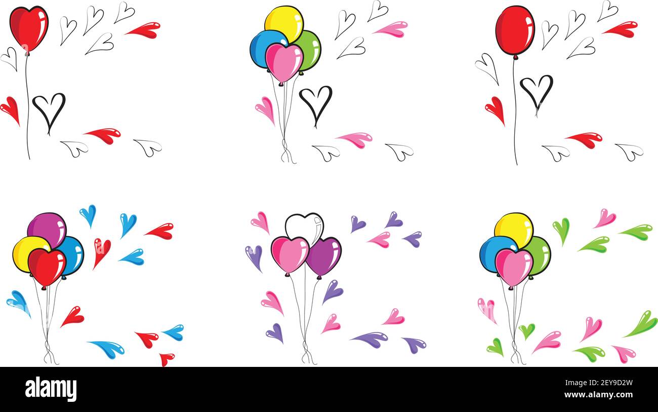 vector heart shape balloons Stock Vector Image & Art - Alamy