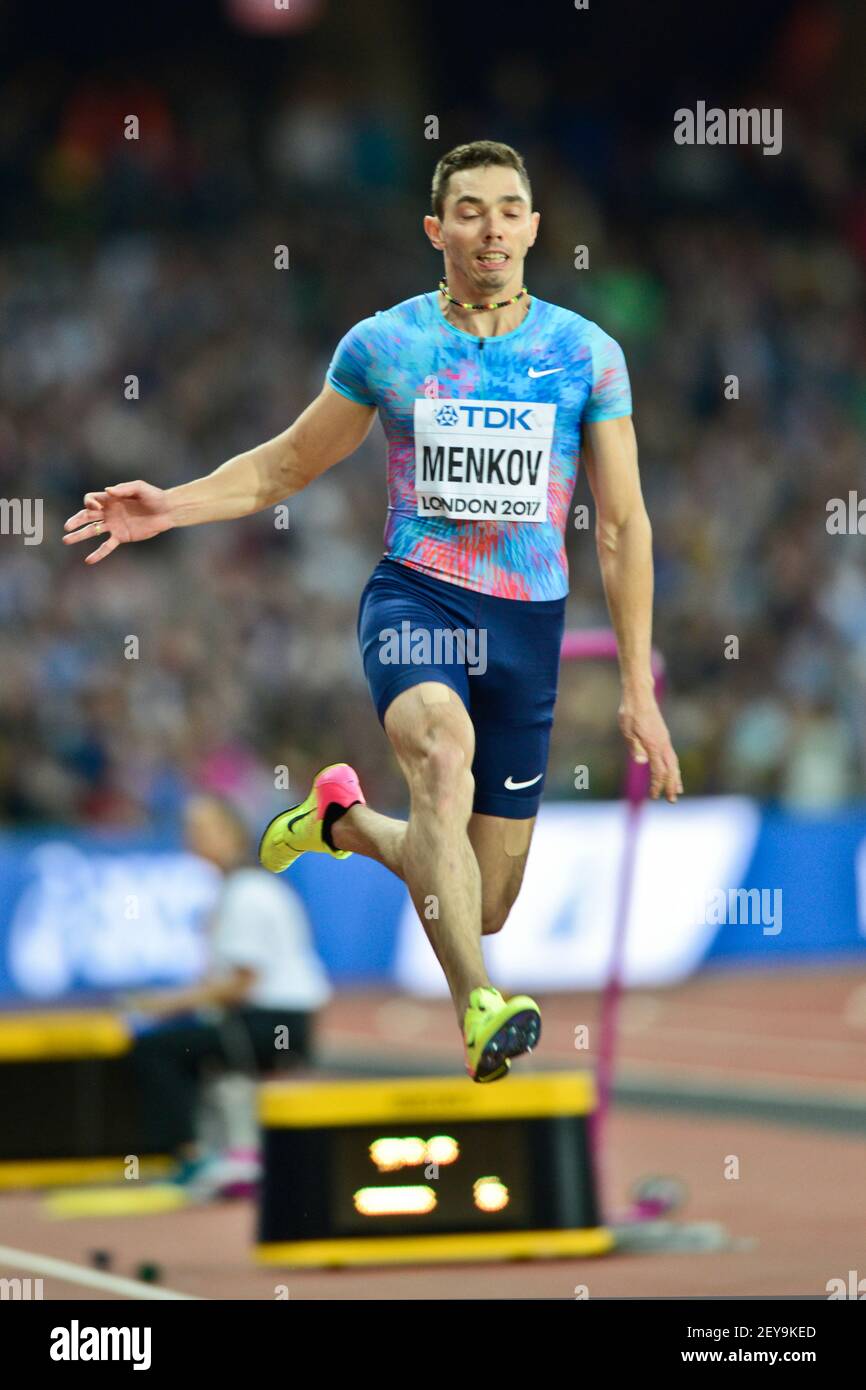 Aleksandr Menkov (Russia). Long Jump Final. IAAF World Athletics Championships, London 2017 Stock Photo