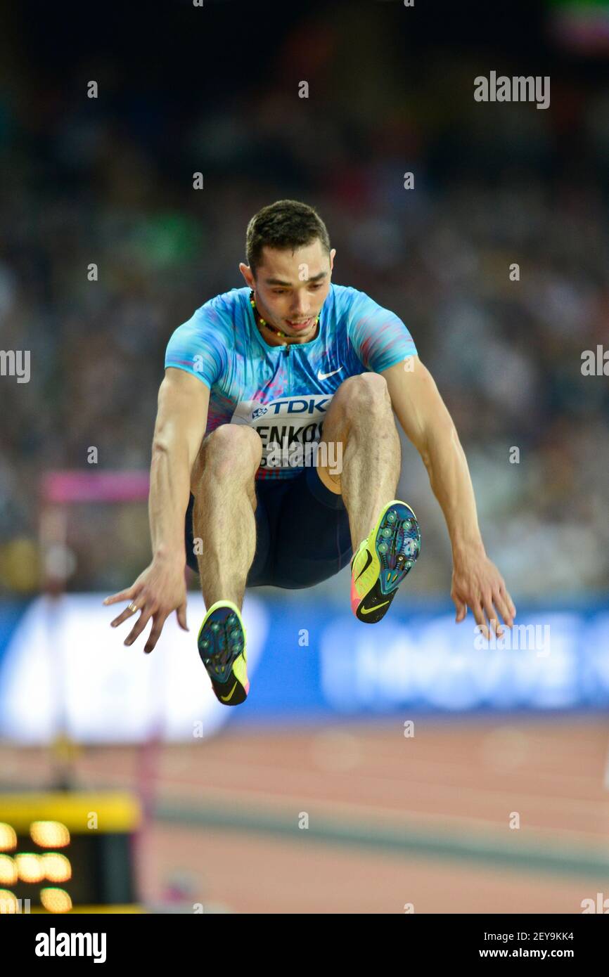Aleksandr Menkov (Russia). Long Jump Final. IAAF World Athletics Championships, London 2017 Stock Photo