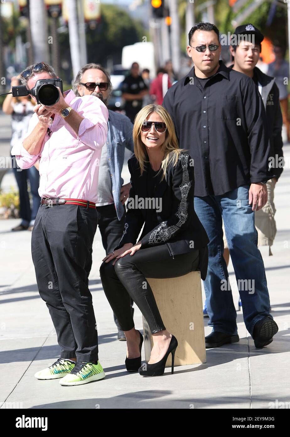 12 February 2013 - Beverly Hills, CA - Heidi Klum was spotted today filming  a few new scenes of her hit show, Germany's Next Top Model while she was  out and about