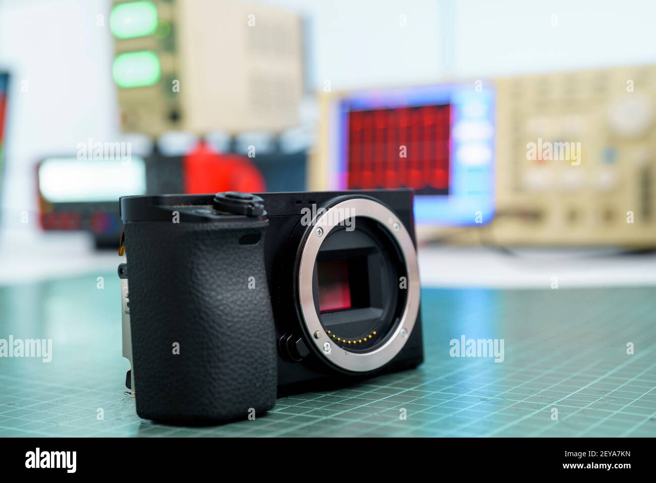 Digital camera in service centre Stock Photo Alamy