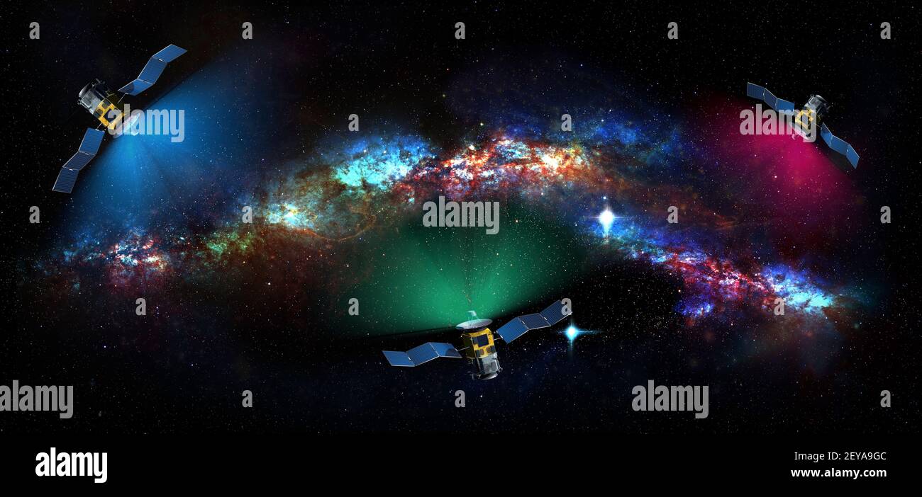Deep space probes, illustration Stock Photo