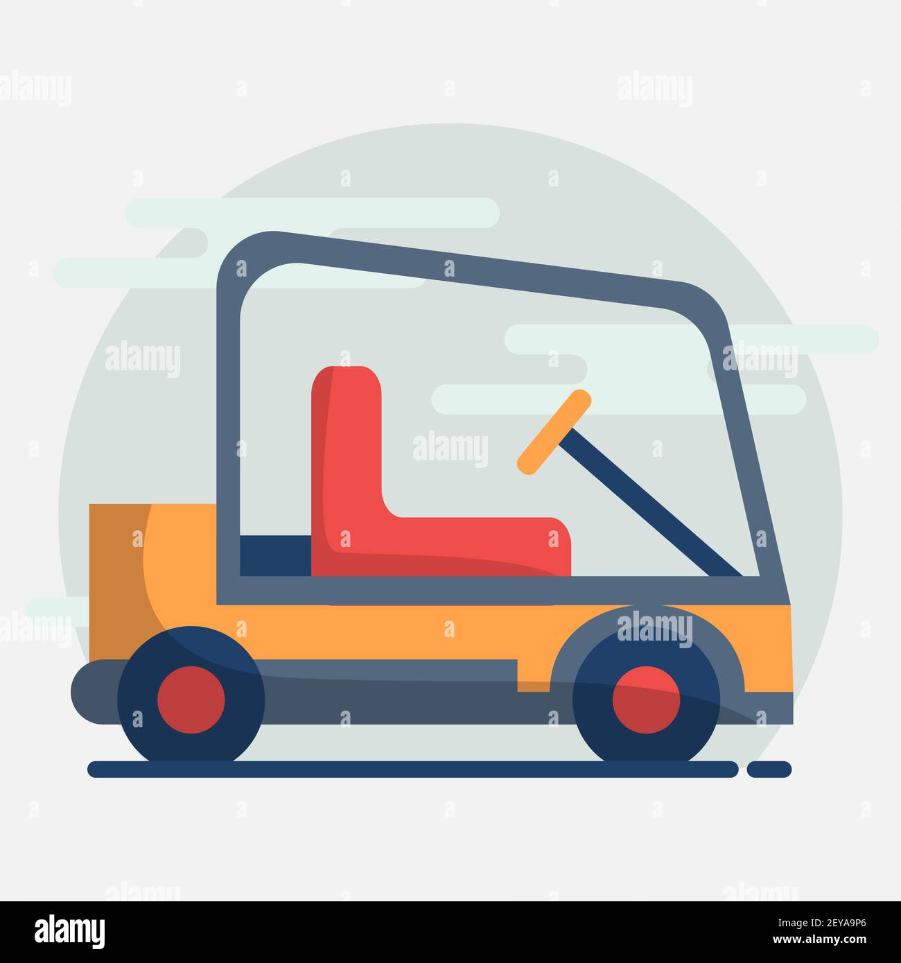 golf cart vector illustration in flat style Stock Vector