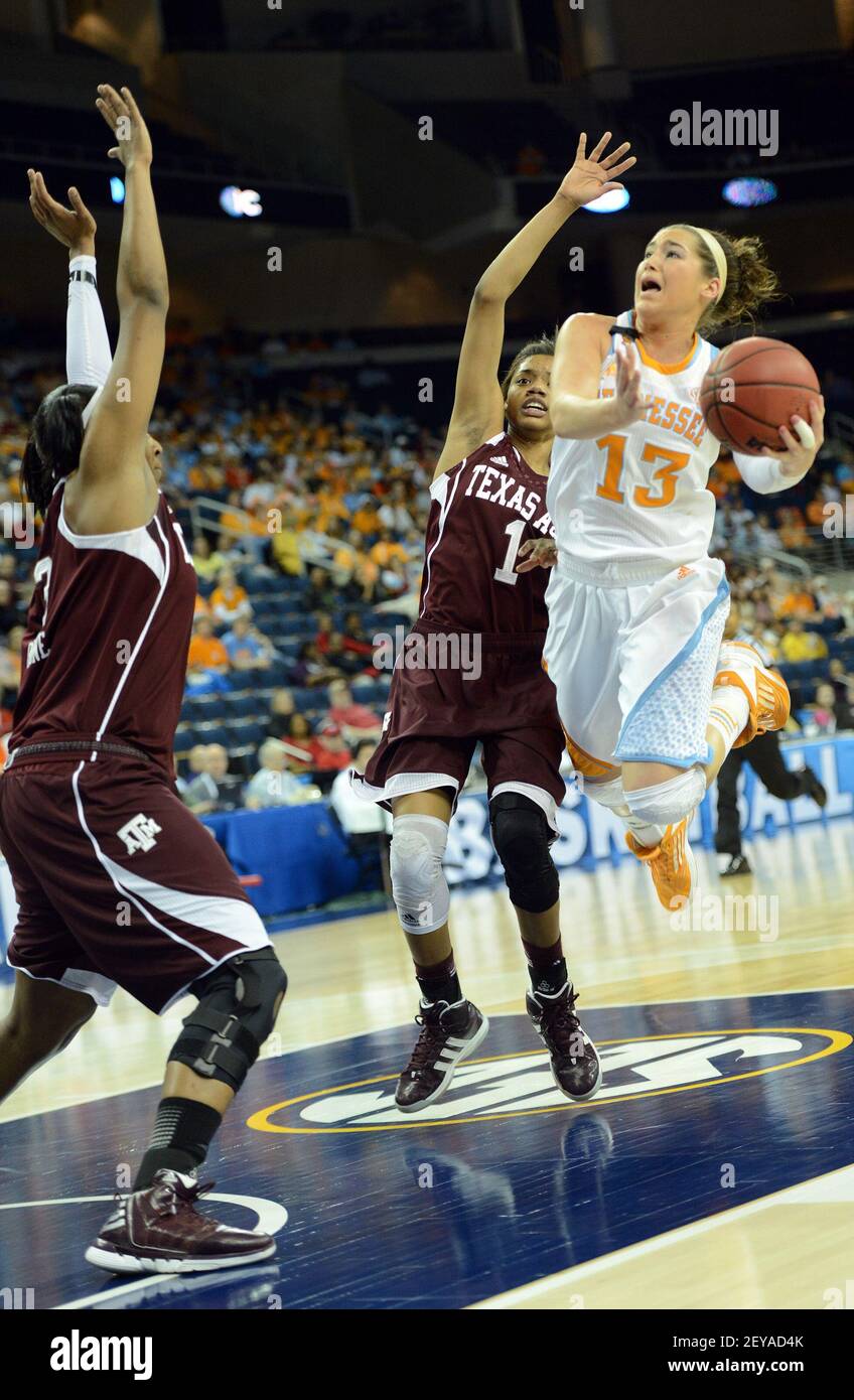 Tennessee s Taber Spani 13 Shoots As Texas A M s Kelsey Bone Left And Courtney Williams 1