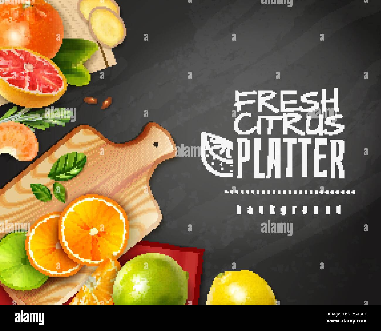 https://c8.alamy.com/comp/2EYAHAH/realistic-sliced-citrus-fruits-on-chalkboard-background-vector-illustration-2EYAHAH.jpg