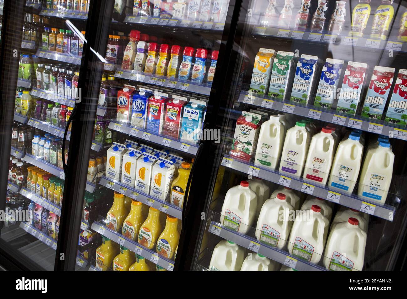 Milk and other dairy products on display in the new Walgreens Well