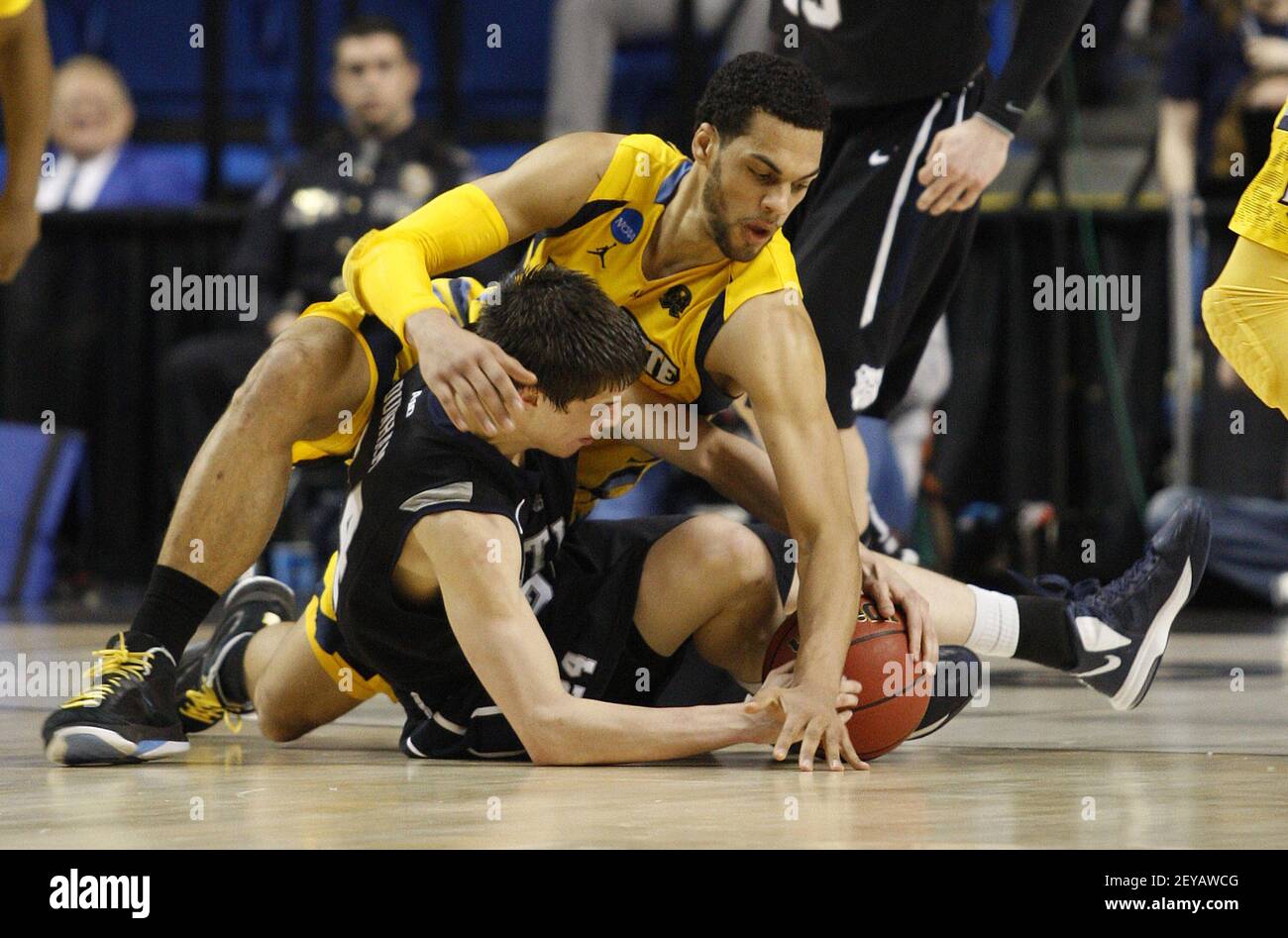 Butler guard Kellen Dunham battles for the loose ball with Marquette ...