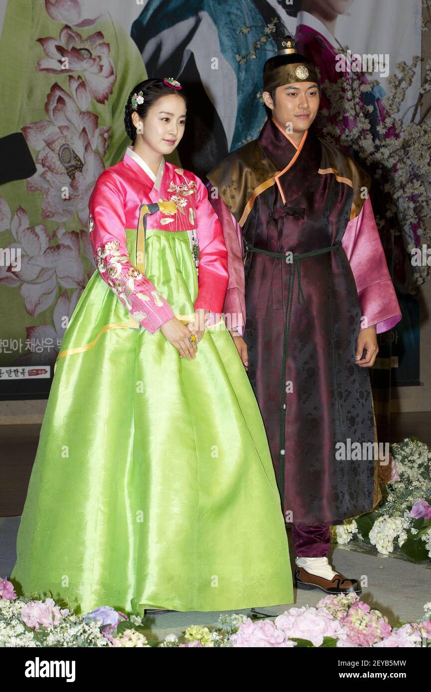 1 April 2013 Goyang, South Korea (LR) South Korean actress Kim Tae