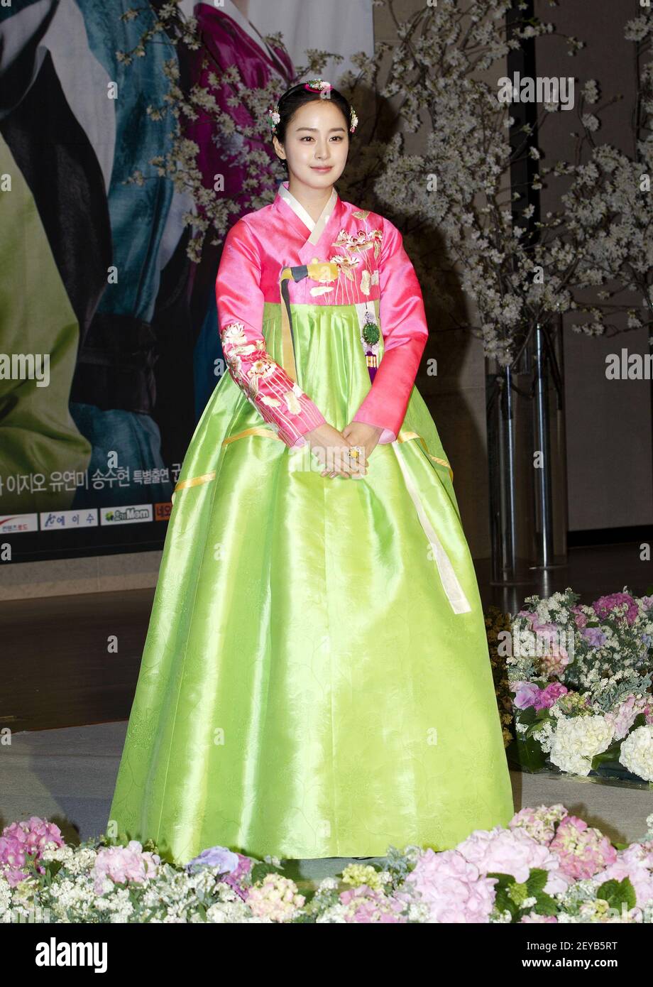 1 April 2013 - Goyang, South Korea - South Korean actress Kim Tae-Hee,  attends a photo call for the SBS TV Monday u0026 Tuesday new history drama  Jang Ok Jung:Live In Love