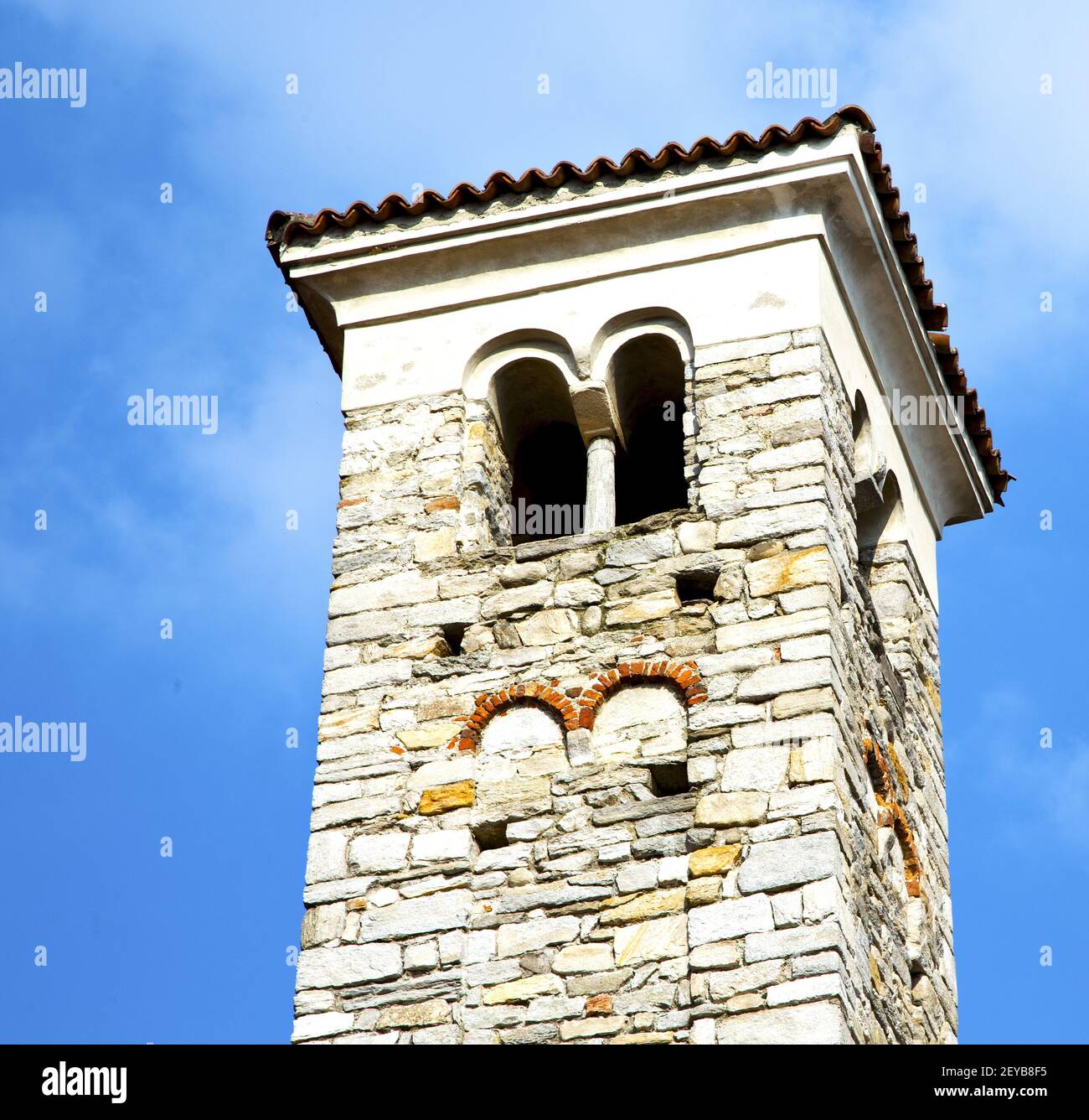 In varano borghi  old abstract  tower bell sunny day Stock Photo