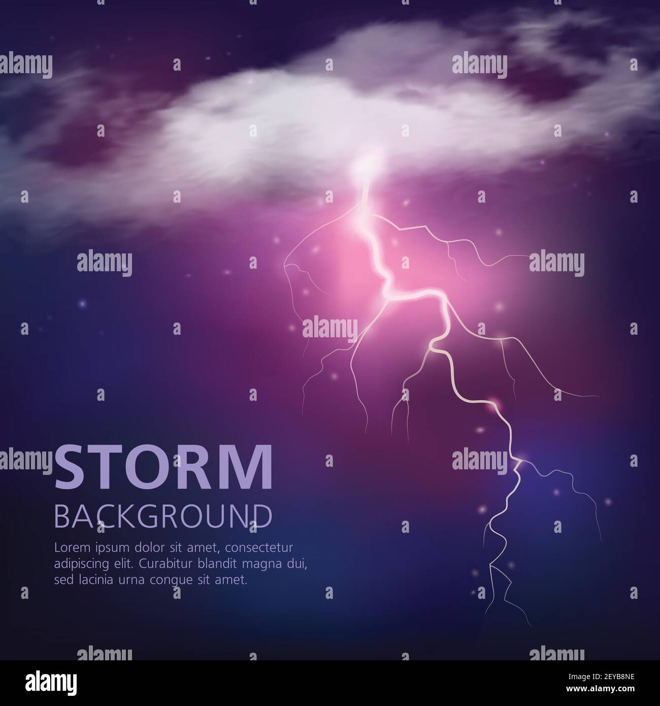 Electric discharge in sky background with lightning from half ...