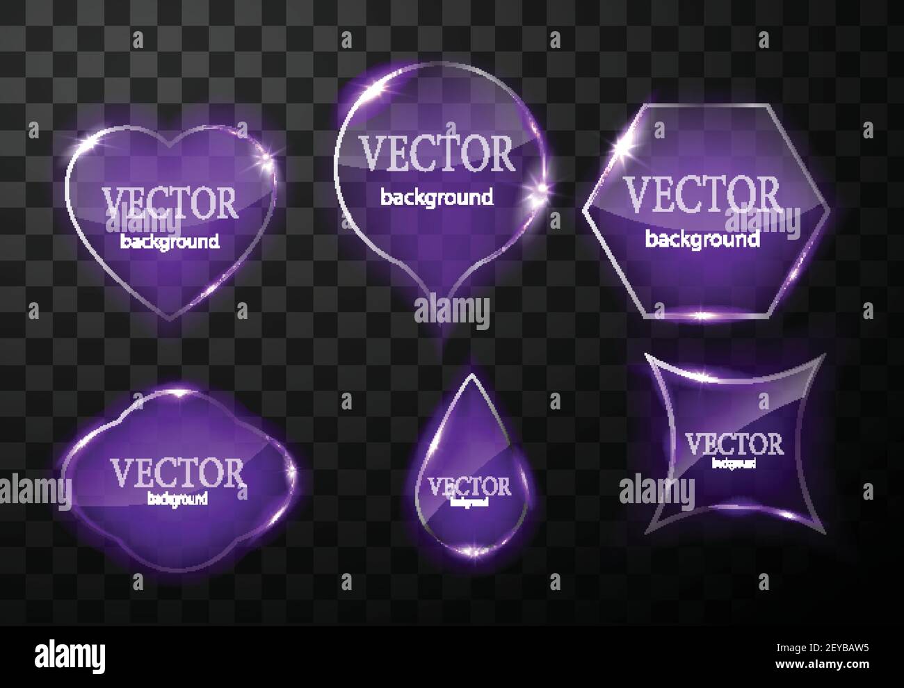 Glass vector button plane. Easy editable background Stock Vector