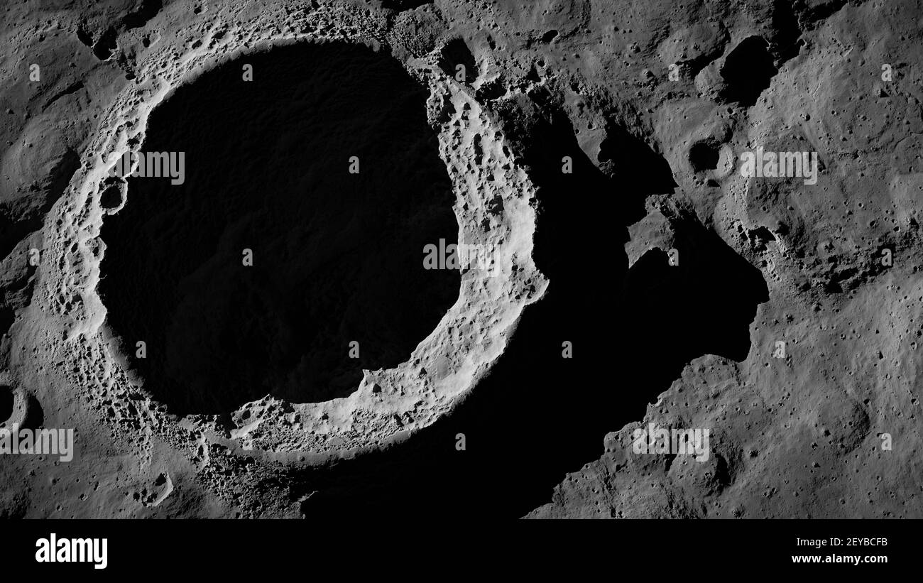 Moon surface, lunar landscape Stock Photo