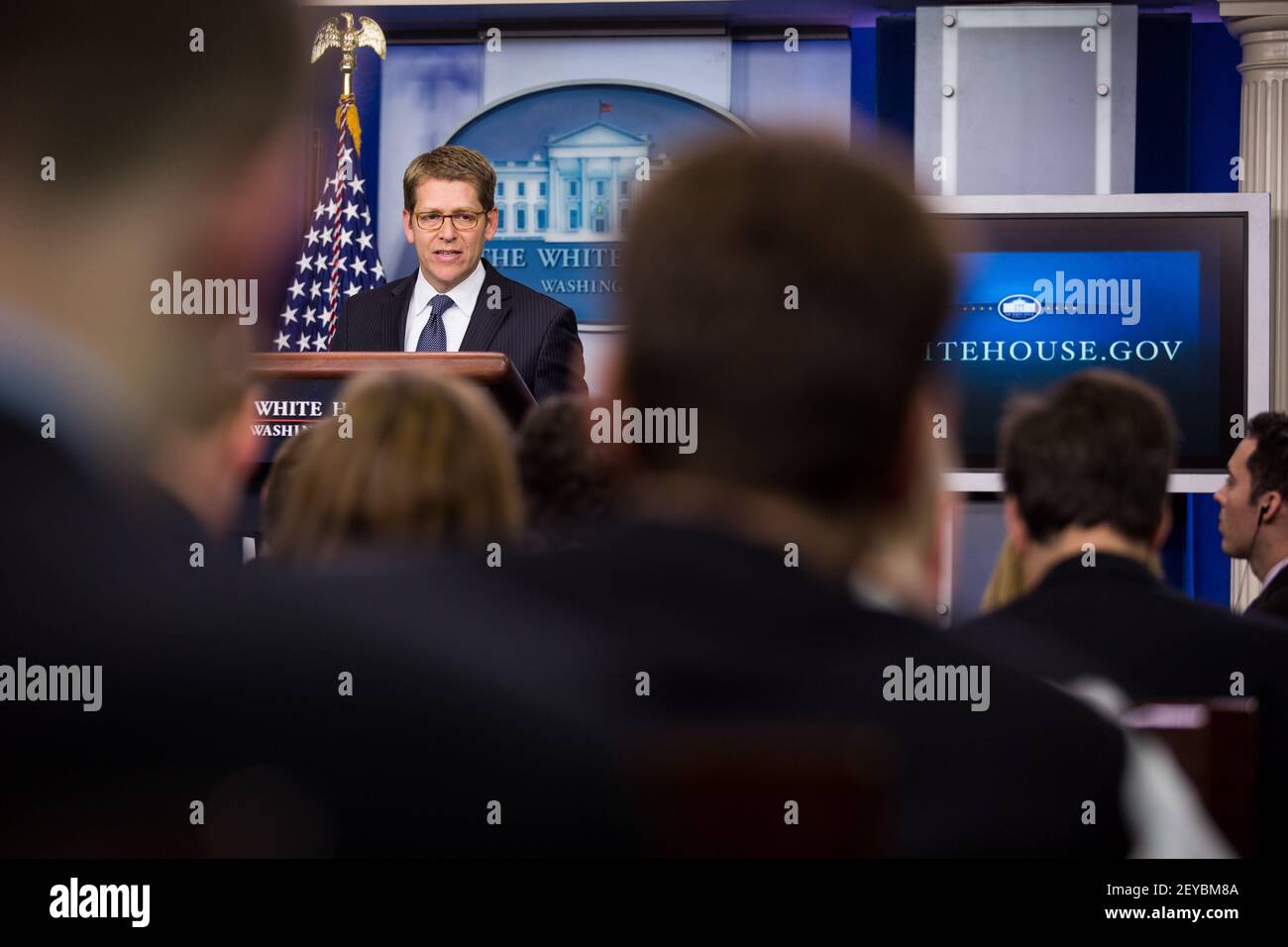 White House press secretary Jay Carney speaks to the media during the ...