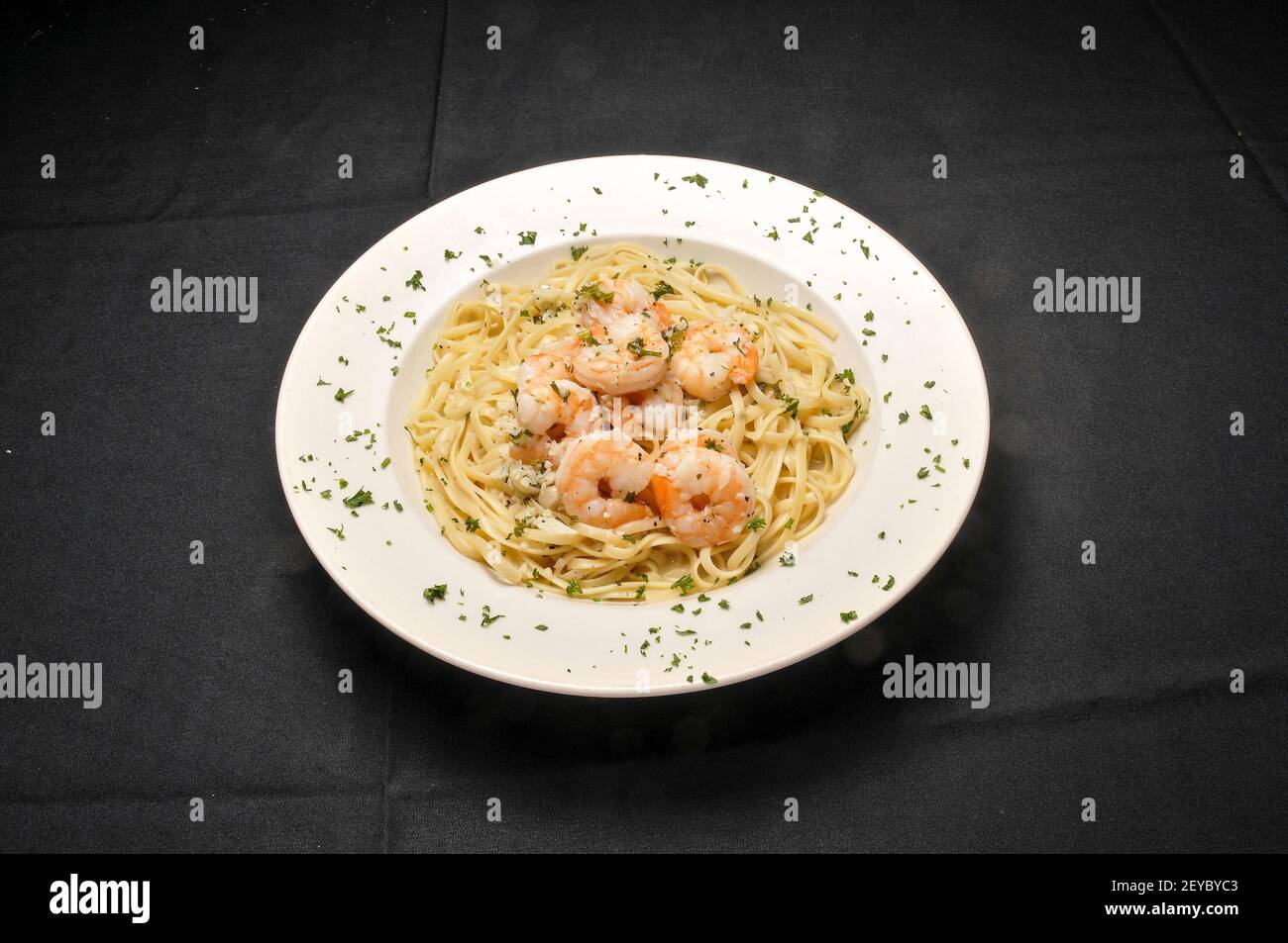 Delicious Italian dish known as shrimp scampi Stock Photo - Alamy
