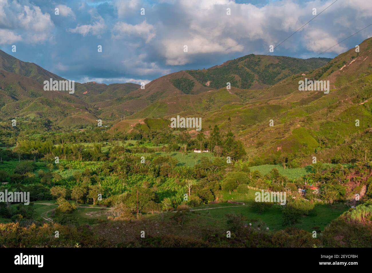 A beautiful shot of the valley landscapes under a cloudy sky Stock ...