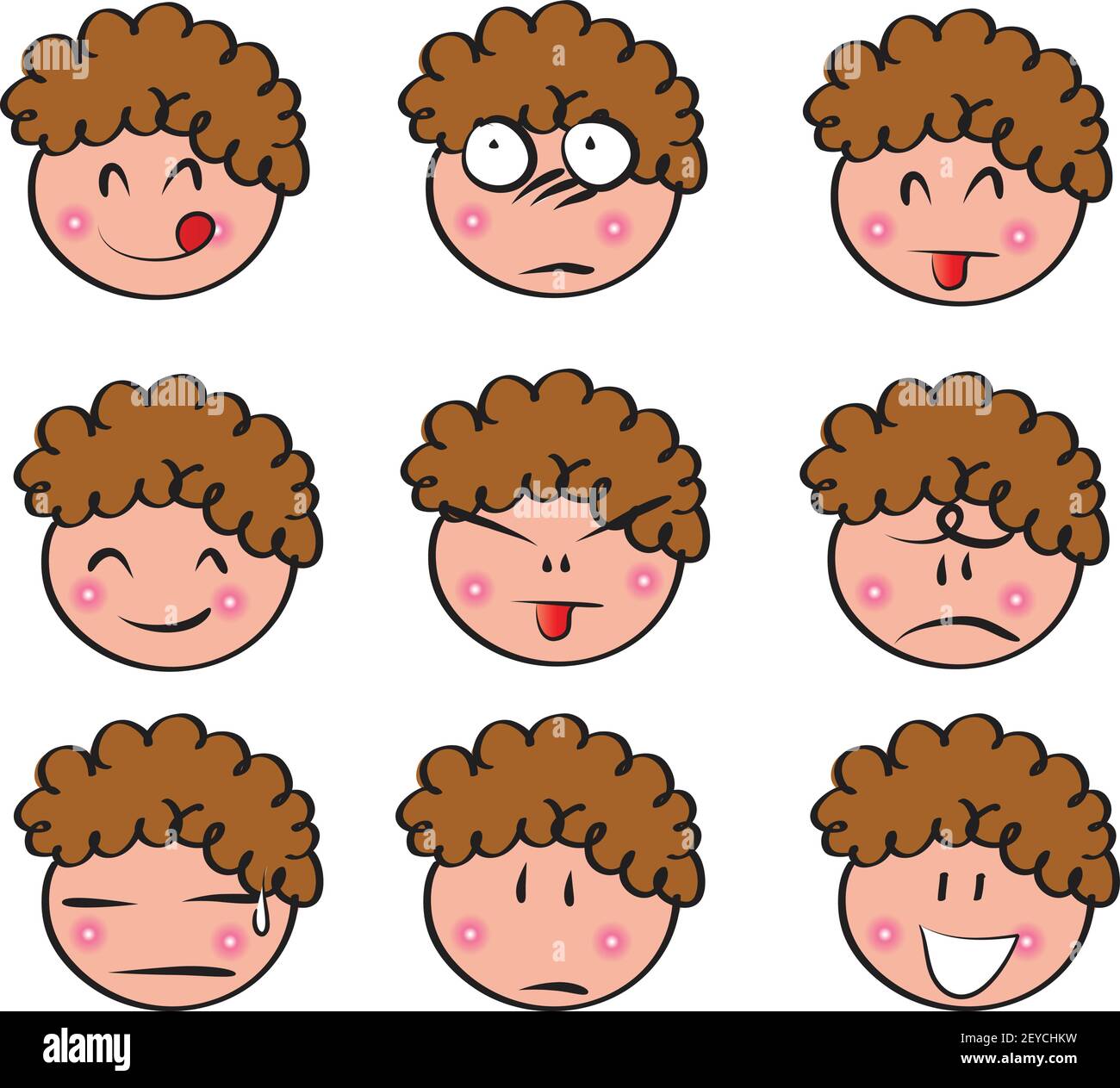 Vector cartoon boy and girl emoji set Stock Vector Image & Art - Alamy