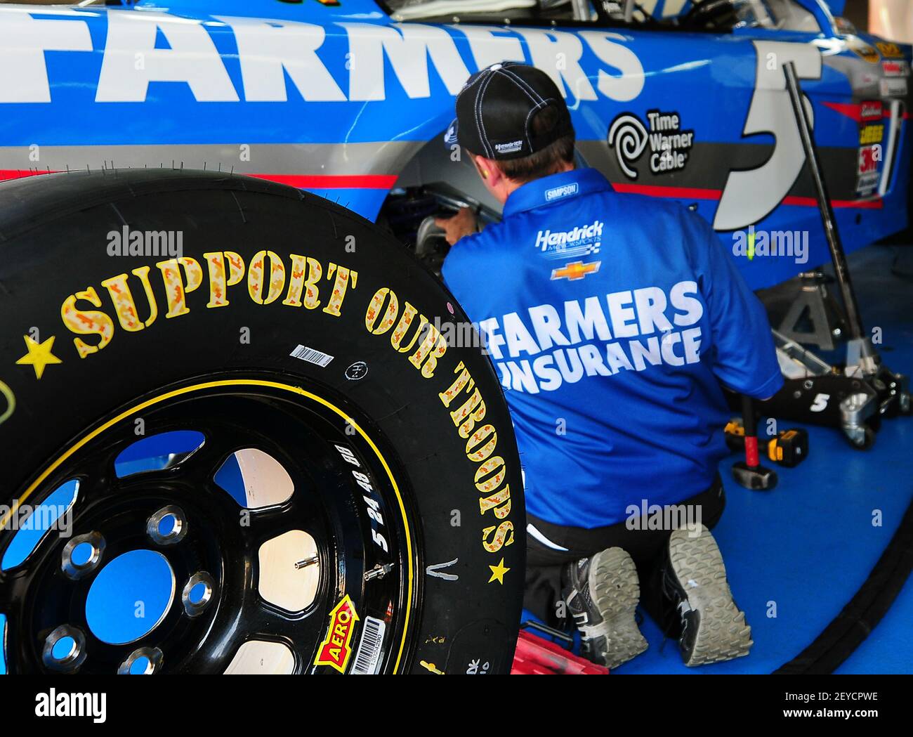 A salute to the troops is on each set of Goodyear tires used by NASCAR